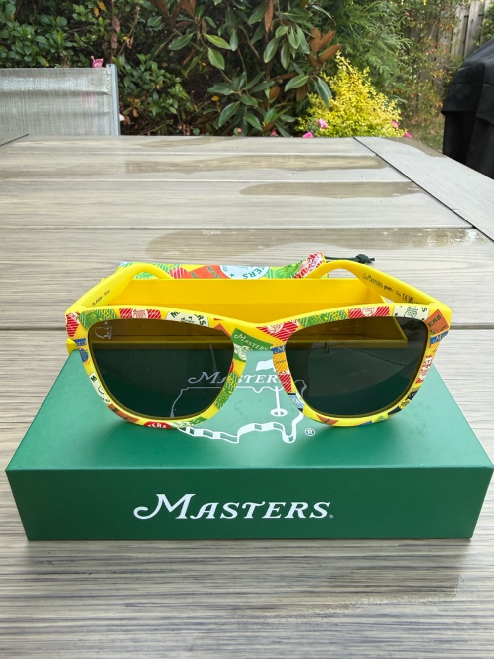 Masters Yellow Multi-Pattern Sunglasses with Dark Green Lenses